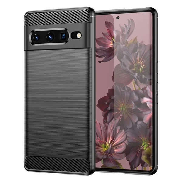 Чехол силиконовый carbon для Google Pixel 7 Pro (черный)