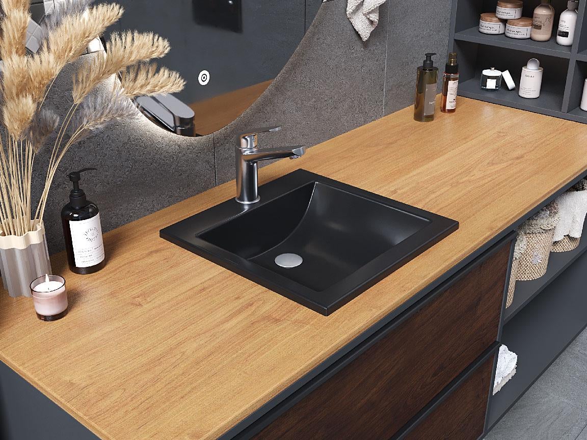 Умывальник накладной Luxor Skay Low 40 Black (34355326)