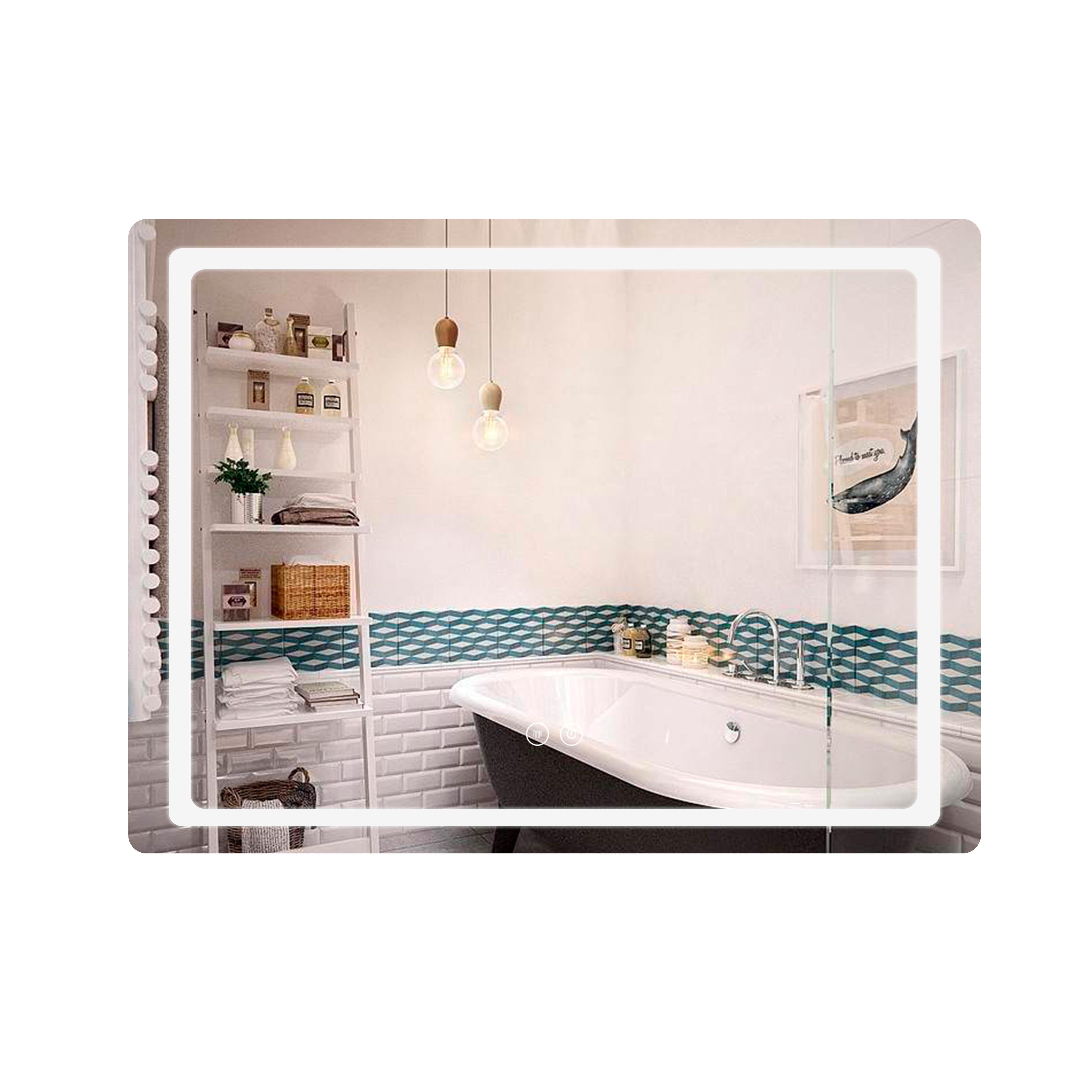 Зеркало Qtap Mideya DC-F614 Touch LED-подсветка с антизапотеванием и димером 700х500 мм (QT2078NCF07050W)