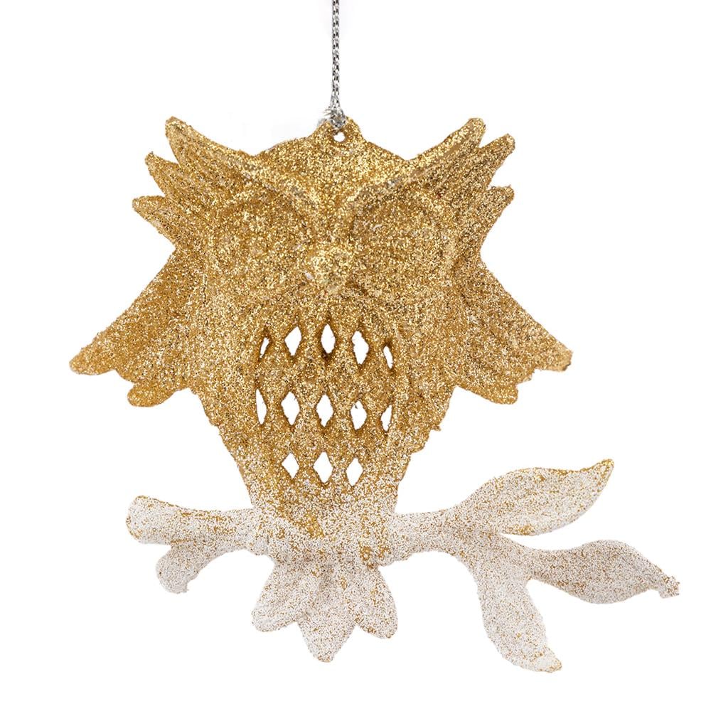 Игрушка на елку Elisey Блестящая сова 9,8 см Песочный (NH-106-K-148)