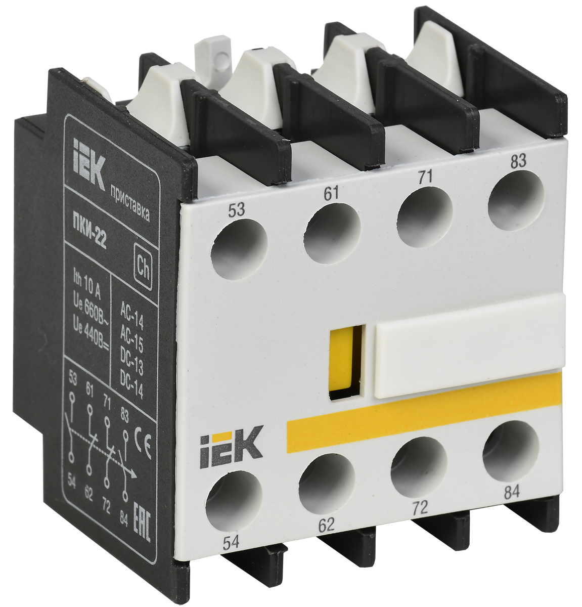 Контакт дополнительный УЭК ПКИ-22 2NO+2NC (KPK10-22) Контакт дополнительный УЭК ПКИ-22 2NO+2NC (KPK10-22)