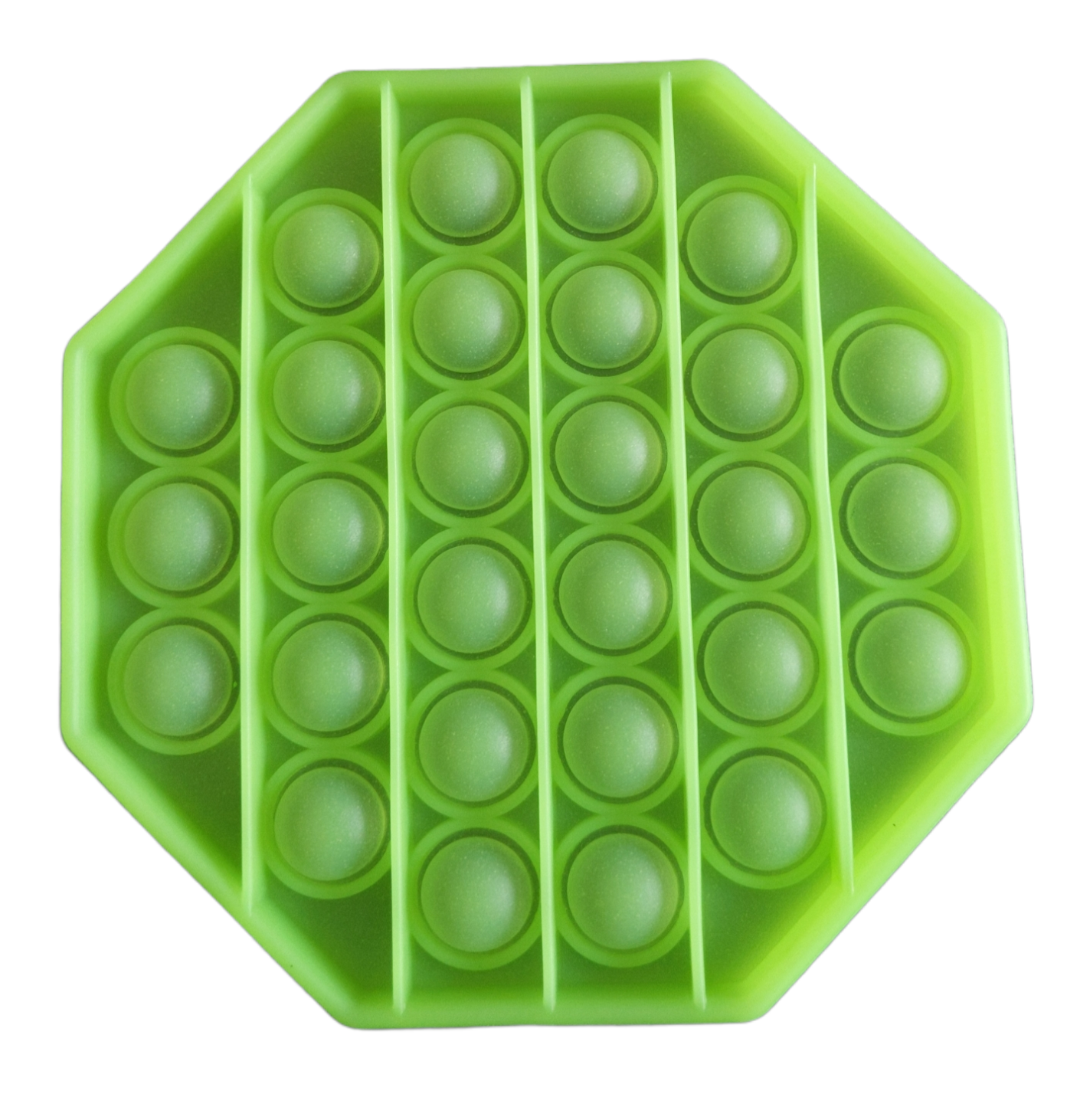 Мягкая игрушка Pop It fidget Бесконечная пупырка антистресс Зеленый восьмиугольник светится