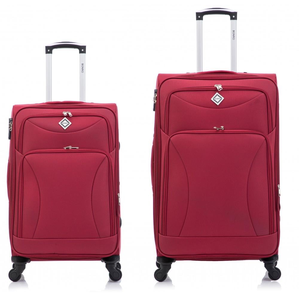 Набір тканинних валіз Bonro Tourist велика середня 2 шт. Вишневий (42400950) - фото 2 Набір тканинних валіз Bonro Tourist велика середня 2 шт. Вишневий (42400950) - фото 2