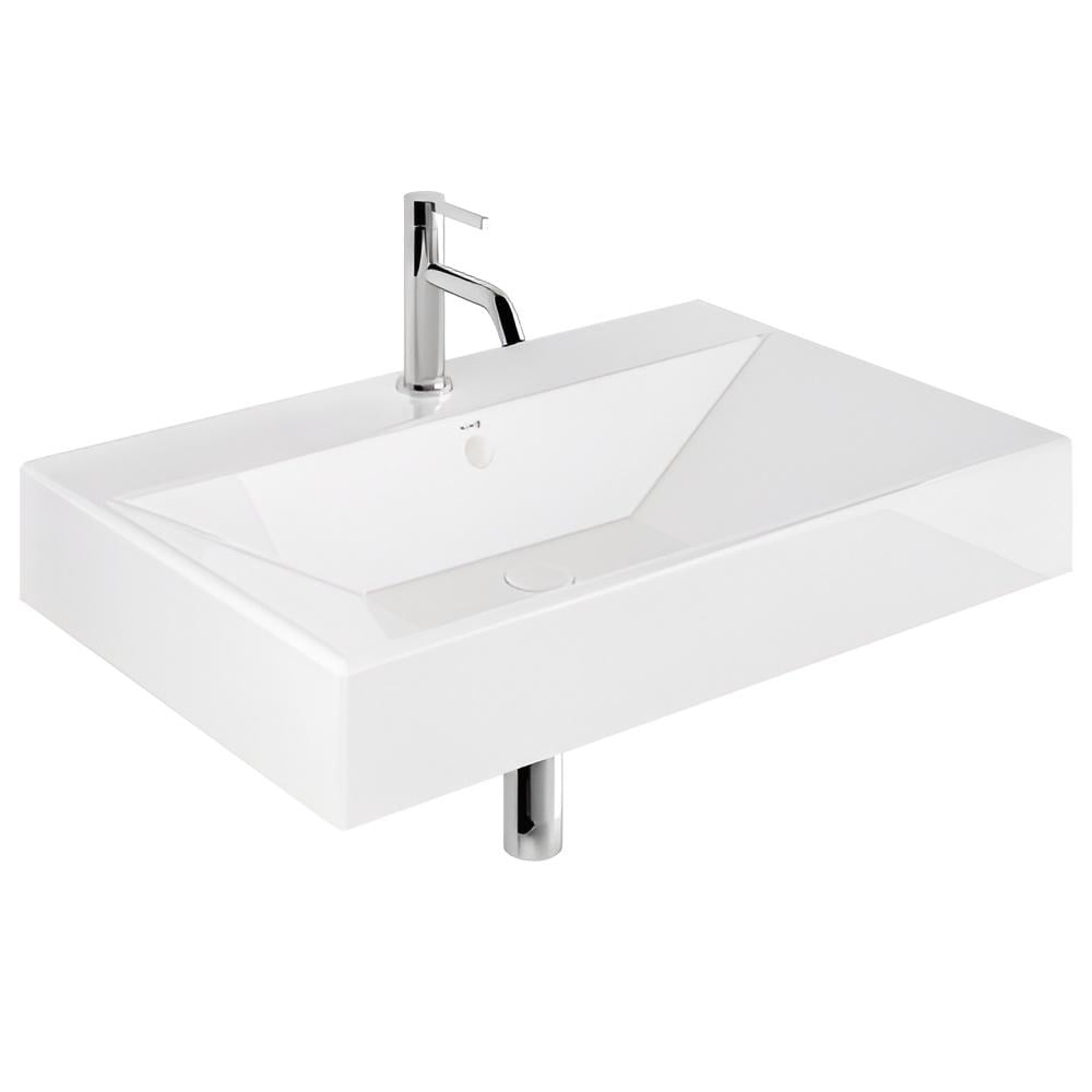 Раковина подвесная Kludi RESA прямоугольная с отверстием для смесителя 81x50 см Белый (GRM-46727-01)