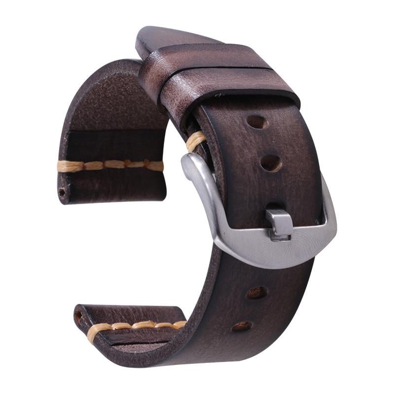 Кожаный ремешок Primolux C052B Steel buckle для часов Xiaomi Amazfit Bip/Amazfit GTS Dark Brown (1201244689)