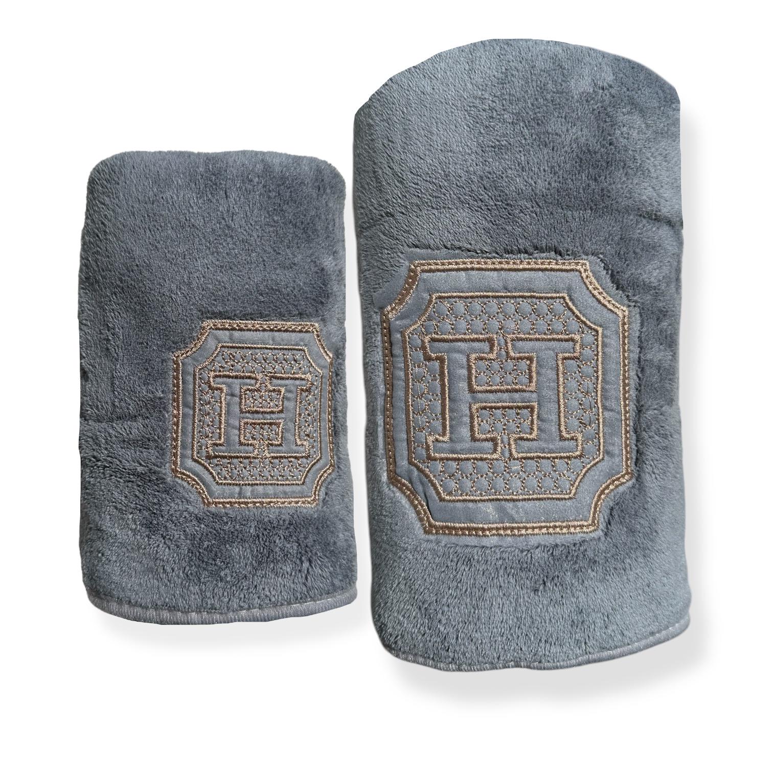 Комплект полотенец из микрофибры Koloco для бани и кухни Светло-серый (98-827-4)