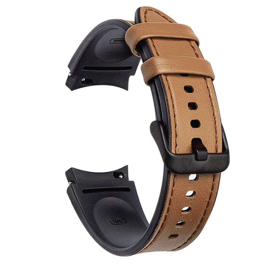 Ремешок Primolux Leather Silicone для часов Samsung Galaxy Watch 5/Watch 5 Pro Brown (1886237693)