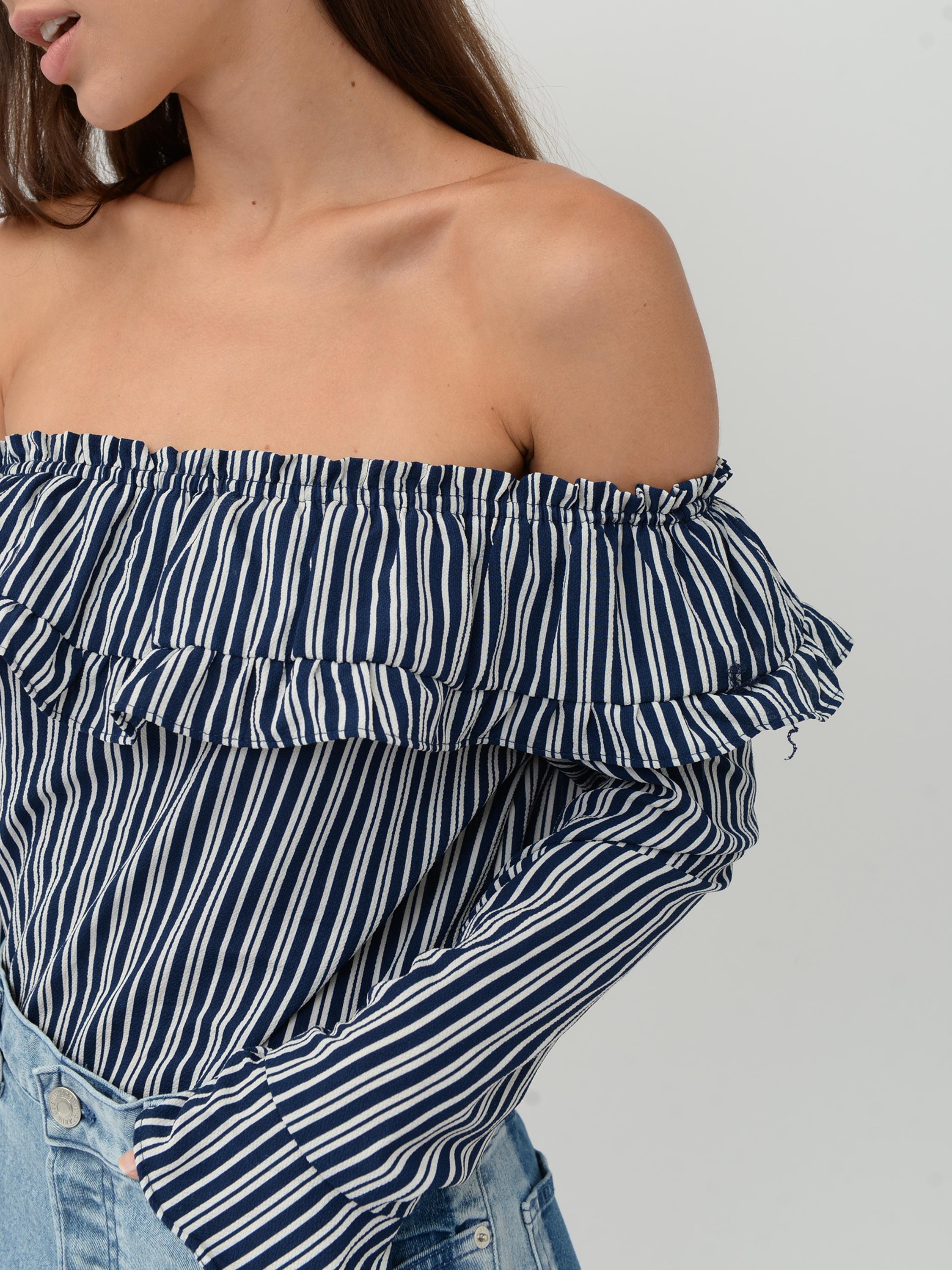 Блуза H&M Полоска р. 38 Сине-белый (5412001) - фото 3 Блуза H&M Полоска р. 38 Сине-белый (5412001) - фото 3