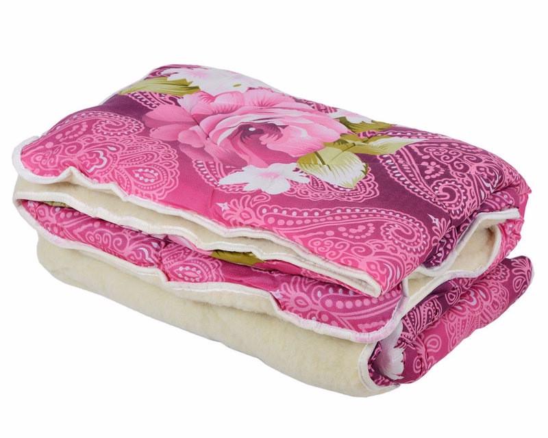 Одеяло полуторное из овечьей шерсти Лери Макс Сиреневый