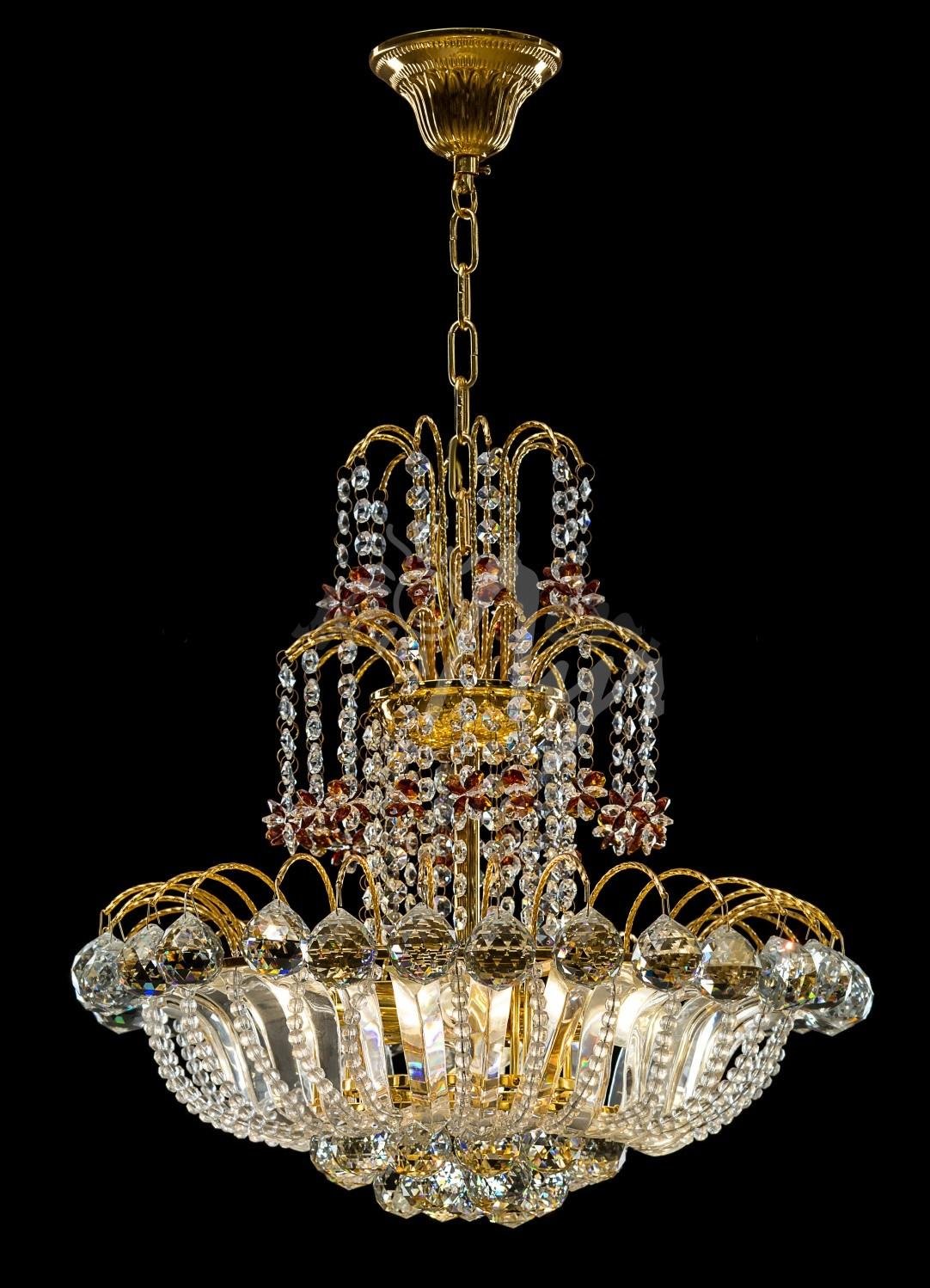 Хрустальная люстра L85017/6 GOD Коричневый/Золото/Белый (AN000472)