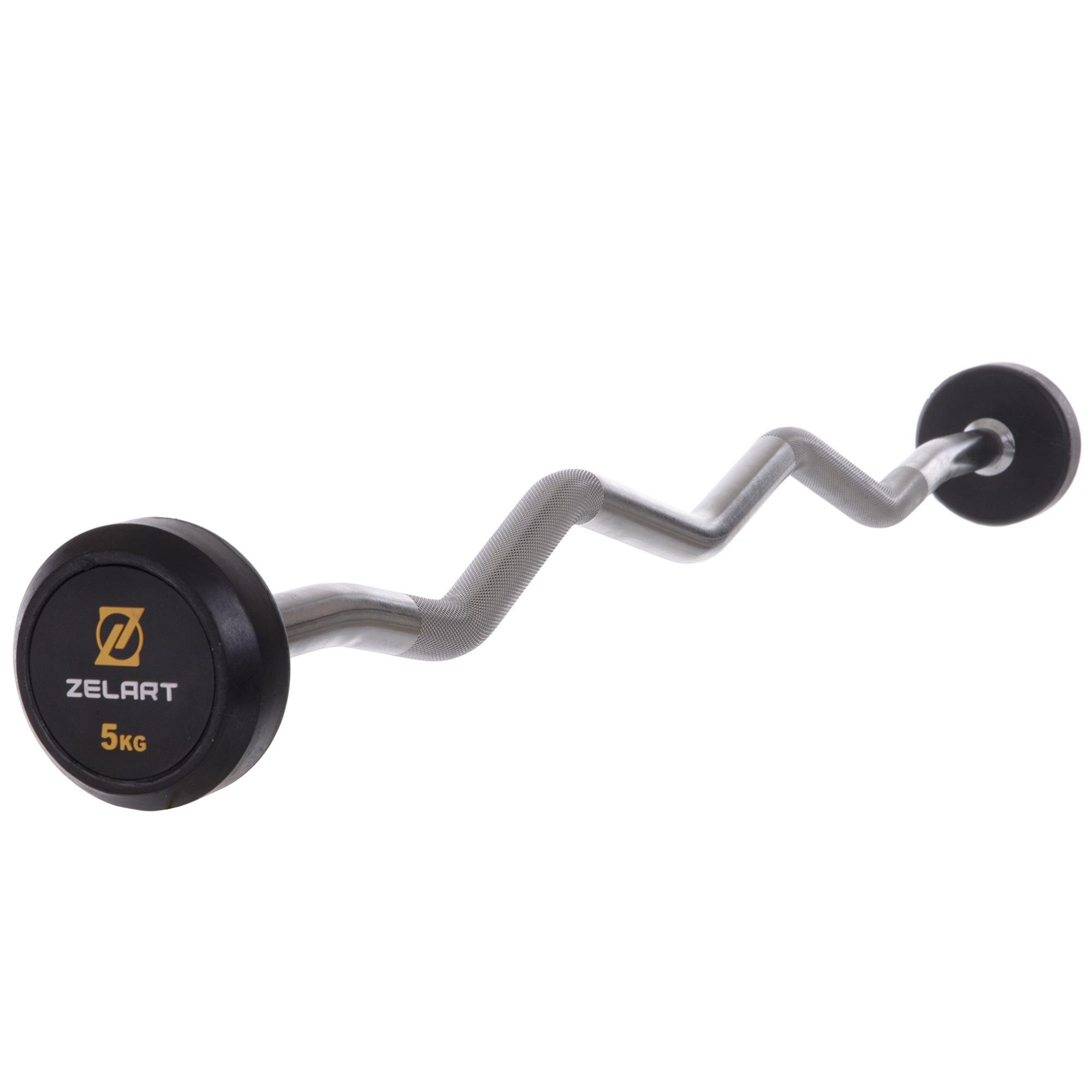 Штанга фиксированная обрезиненная Zelart Rubber Coated Barbell TA-2687-5 95 см 5 кг (DR002566)