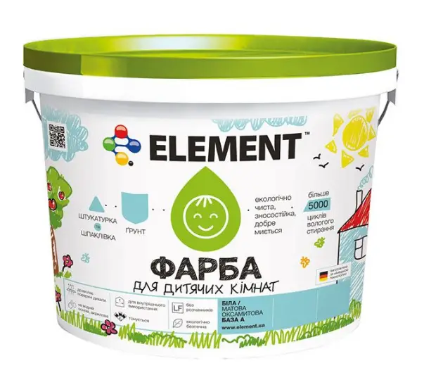 Краска для детских комнат Element 10 л (1771572699) Краска для детских комнат Element 10 л (1771572699)