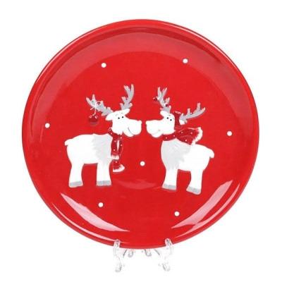 Тарелка керамическая Олени 22 см (32044)
