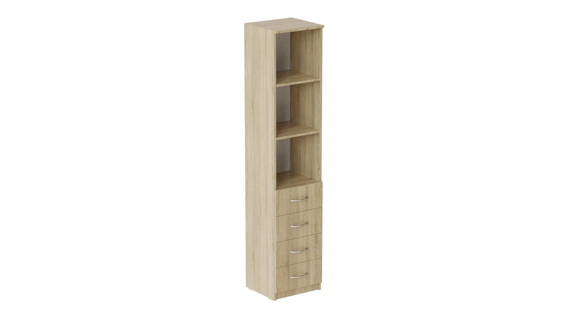 Пенал Ferrum-decor Анжело на 3 полки с 4 ящиками ДСП 16 мм 1900x400x380 мм Дуб Сонома (FRD-104926) Пенал Ferrum-decor Анжело на 3 полки с 4 ящиками ДСП 16 мм 1900x400x380 мм Дуб Сонома (FRD-104926)