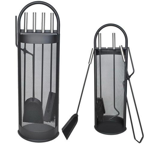 Набор каминных аксессуаров из стали 5в1 Серый - фото 3 Набор каминных аксессуаров из стали 5в1 Серый - фото 3