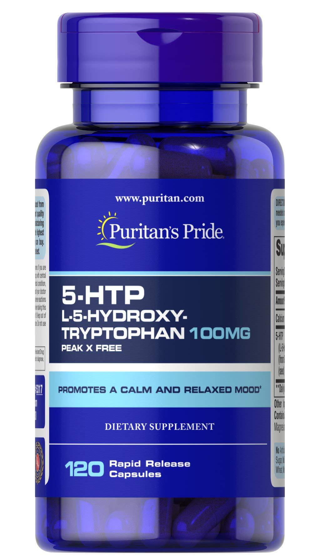 Триптофан Puritan's Pride 5-HTP 100 mg Griffonia Simplicifolia 120 капс.