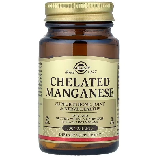 Марганец Solgar Chelated Manganese 100 таблеток