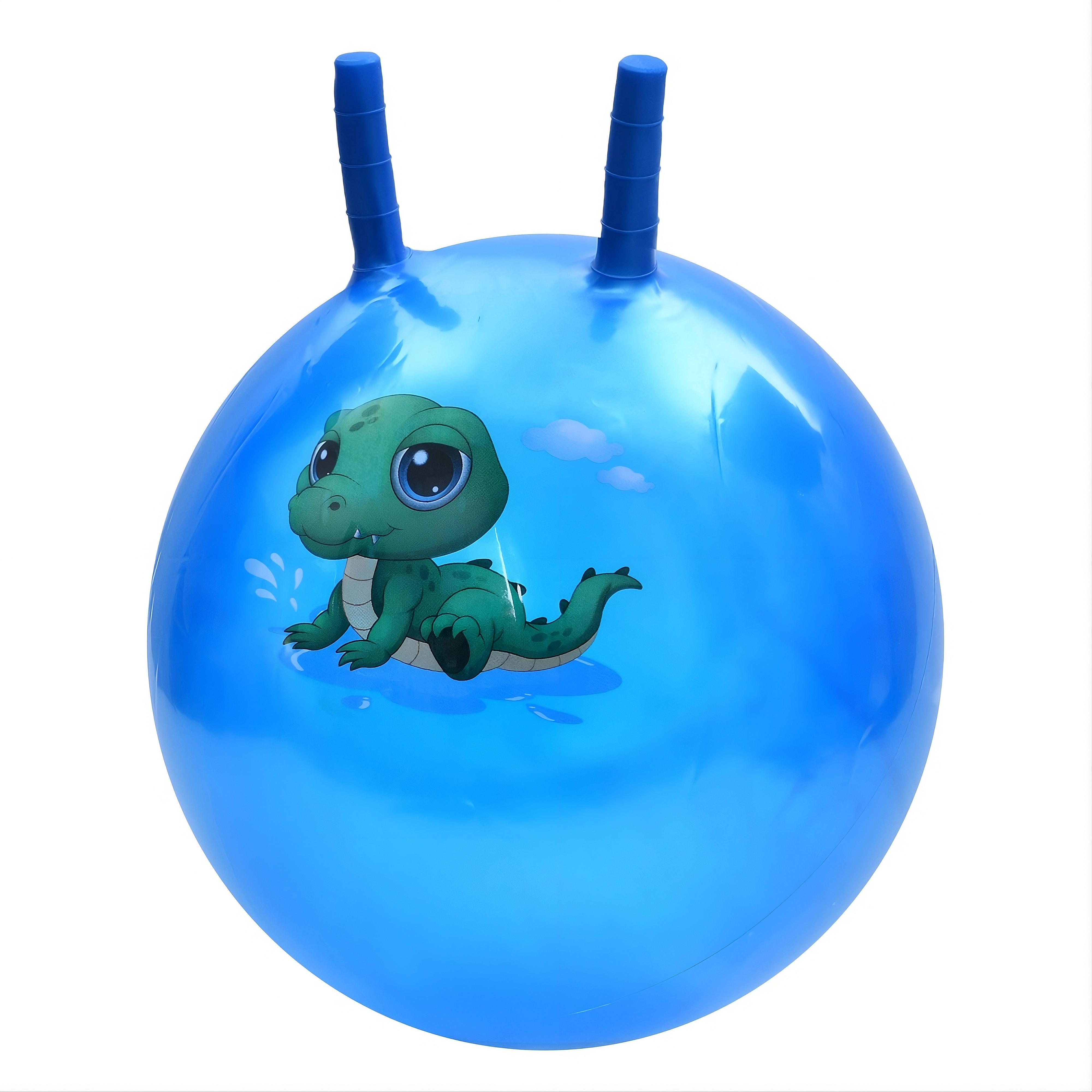 Фитнес мяч детский MS 4284 с рожками 45 см 320 г с рисунком животных Синий (33553598)