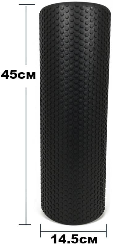 Роллер массажный EasyFit Foam Roller 45 см Черный - фото 2