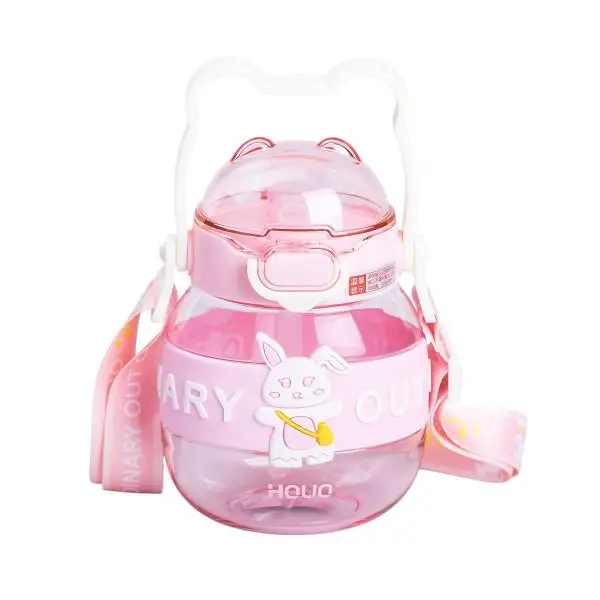 Дитяча пляшка для води YIWU HP-14-37P з трубочкою та ручкою 580 мл Рожевий - фото 1 Дитяча пляшка для води YIWU HP-14-37P з трубочкою та ручкою 580 мл Рожевий - фото 1