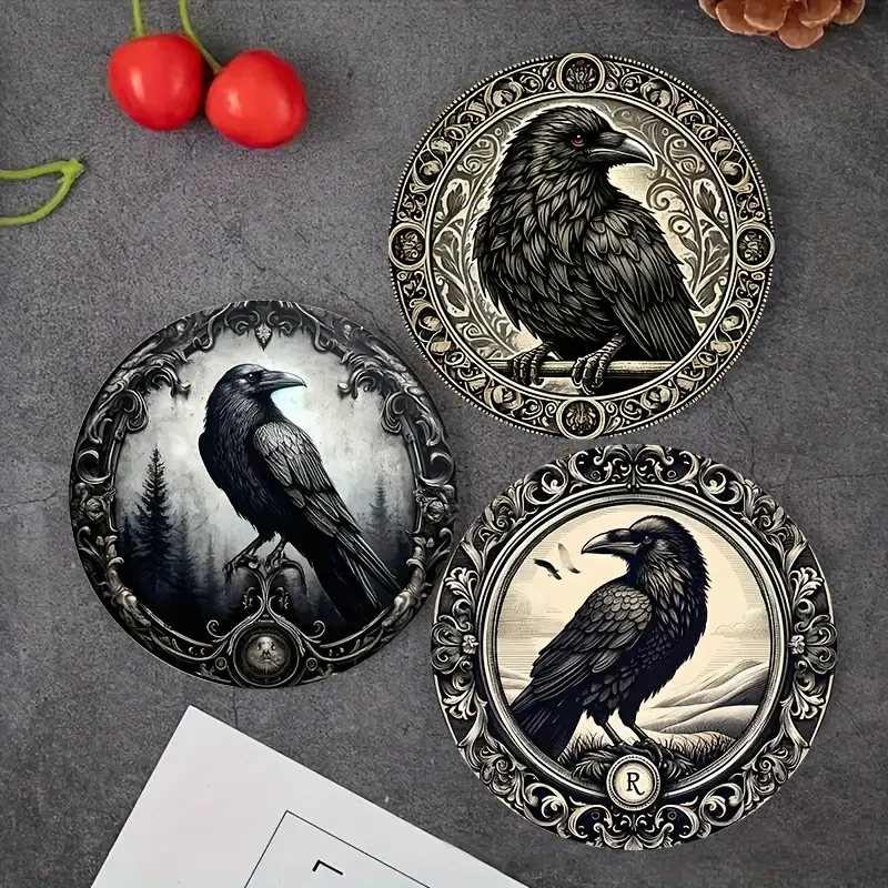 Набор деревянных подставок под чашки Ворон 8 шт. - фото 4 Набор деревянных подставок под чашки Ворон 8 шт. - фото 4