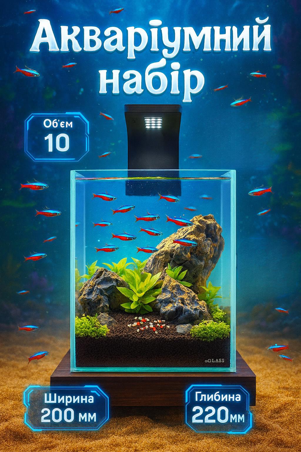 Набор аквариумный aGLASS Nano Set 220 мм 10 л (7142) - фото 2