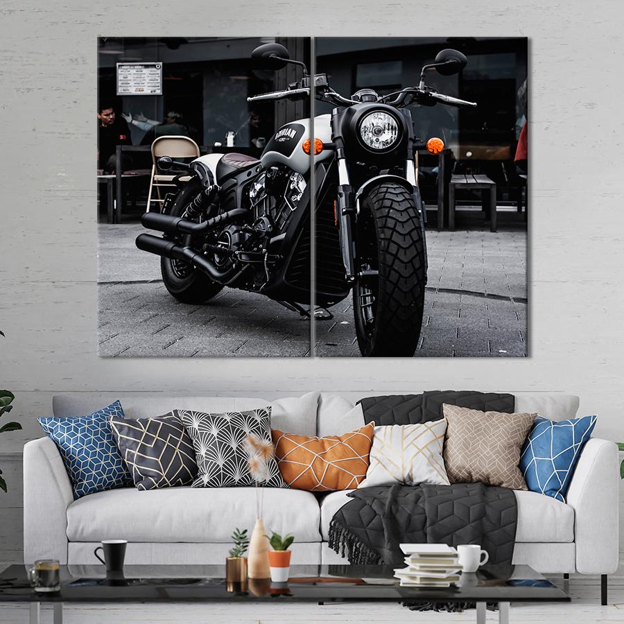 Картина Автомобиль Стильный мотоцикл Indian Scout Bobber 165x122 см (A1207-2)