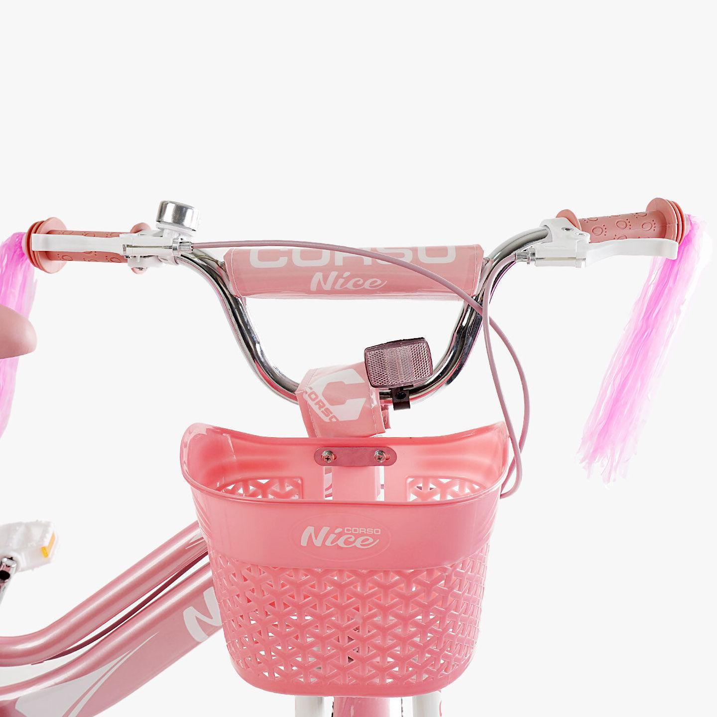 Велосипед двоколісний дитячий Corso Nice 18" з кошиком та багажником Рожевий - фото 7 Велосипед двоколісний дитячий Corso Nice 18" з кошиком та багажником Рожевий - фото 7