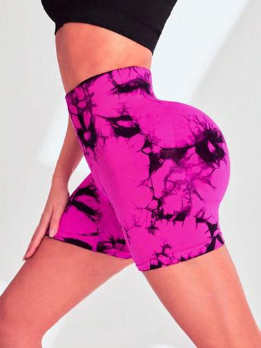 Шорти жіночі з пуш-ап TieDye 18687 S Яскраво-Рожевий (5031197) - фото 5