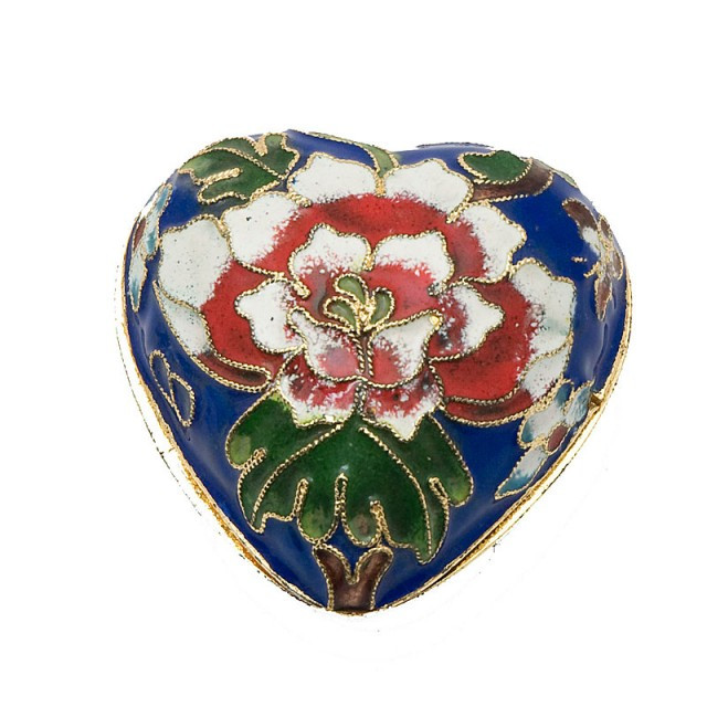 Скринька клуазоне Серце 3,5х5,5х5,5 см Різнобарвний (А9899)