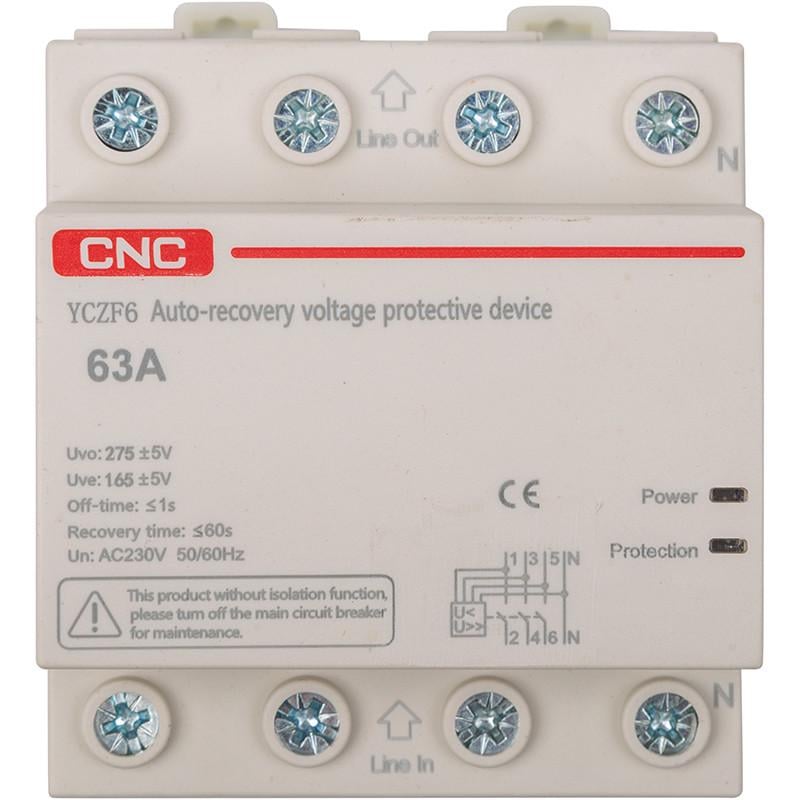 Запобіжник автоматичний CNC YCZF6 3P+N 63A