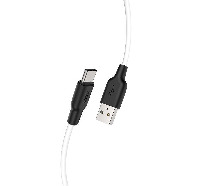 Кабель Hoco Type-C to USB Silicone X21 Plus 1 м Black/White (eedc50fa) - фото 1