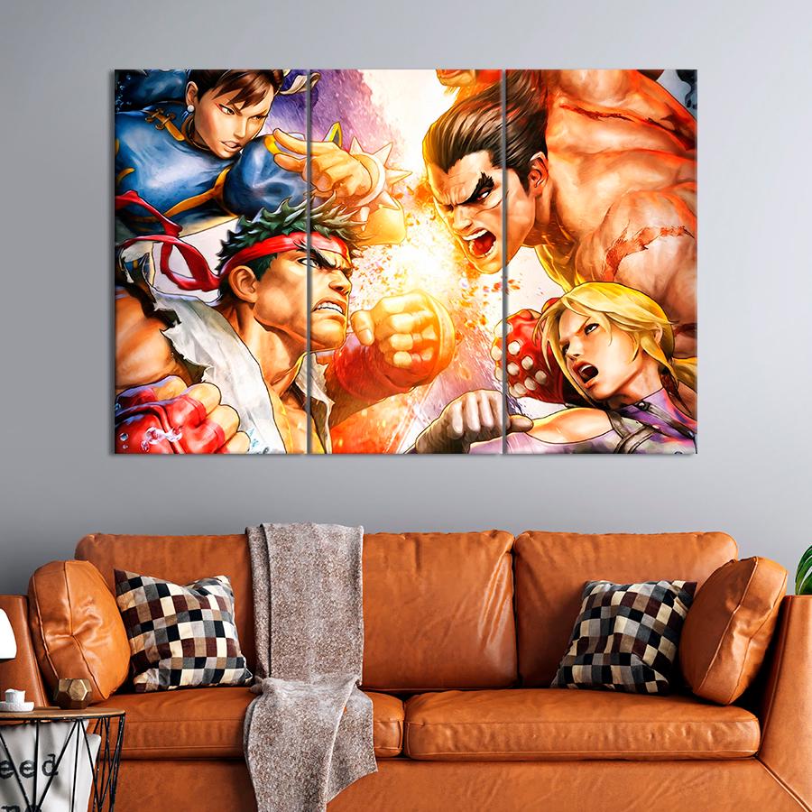 Настенний декор Яркие герои игры Street Fighter X Tekken 156x100 см (A231-3)