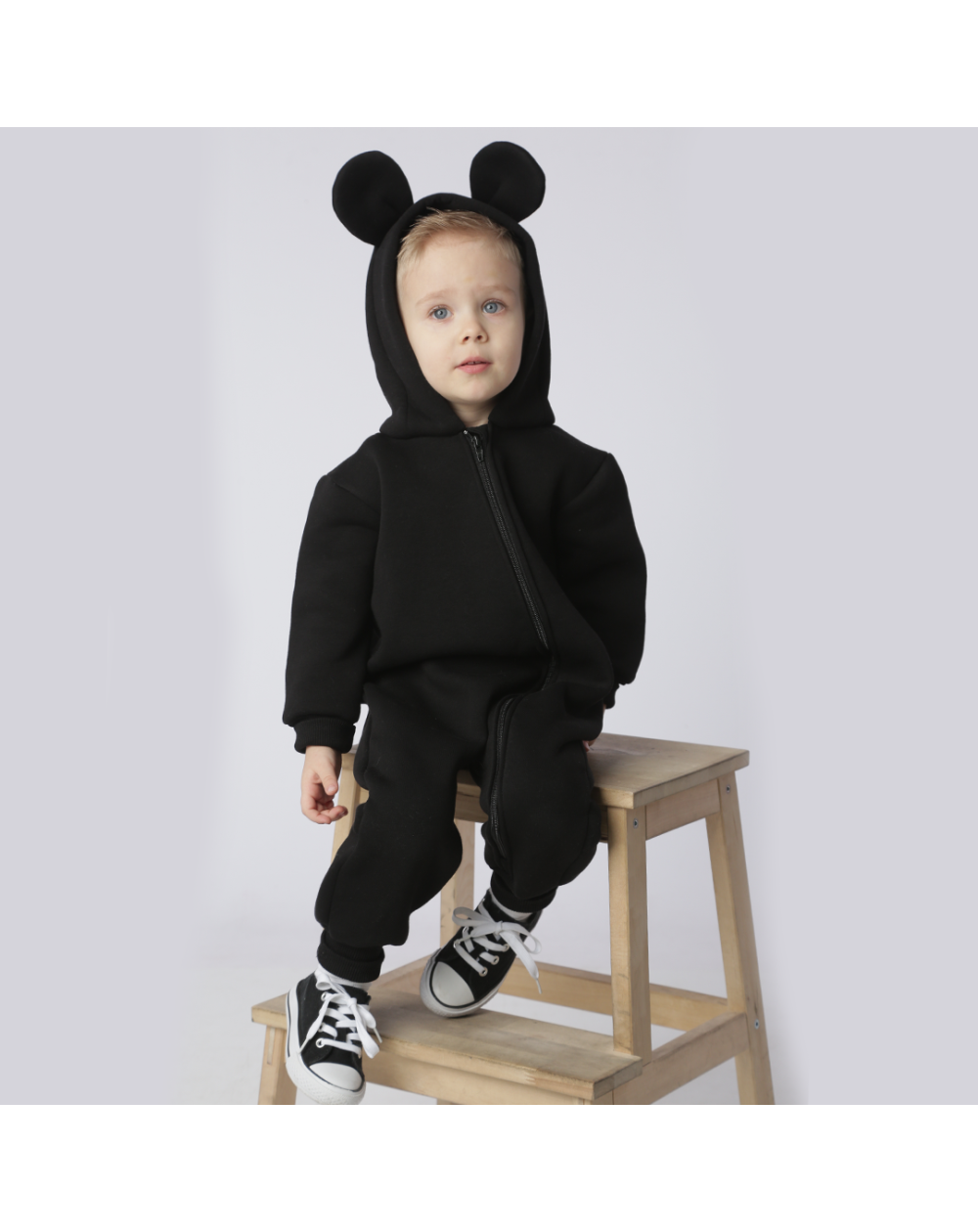 Комбинезон детский BUNNY BOX Микки с ушками триника утепленный р. 98 Черный (00898)