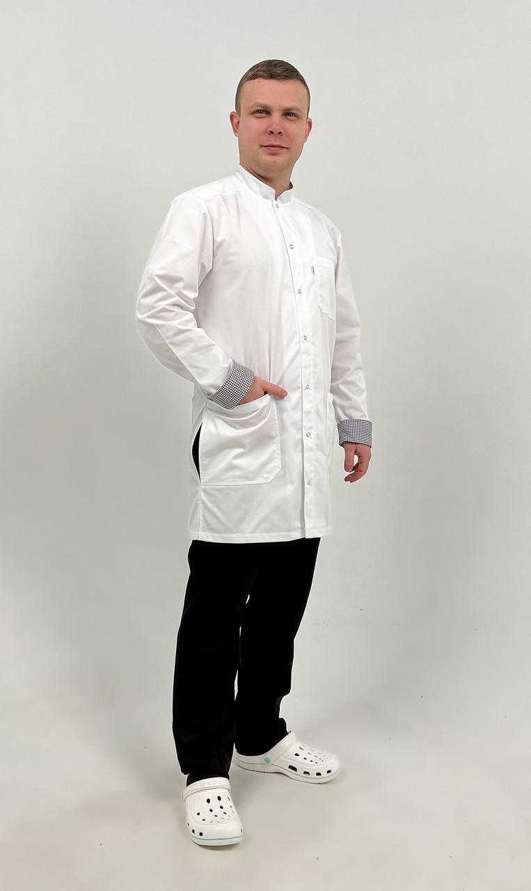 Халат чоловічий TopLine Бонн довгий рукав клітина р. 52 Білий (11810-(52)біл.-кл.) - фото 2 Халат чоловічий TopLine Бонн довгий рукав клітина р. 52 Білий (11810-(52)біл.-кл.) - фото 2