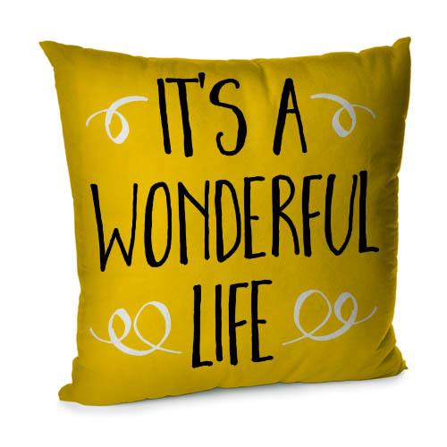 Подушка диванная с бархата It’s a wonderful life 45x45 см (45BP_22NG026) Подушка диванная с бархата It’s a wonderful life 45x45 см (45BP_22NG026)