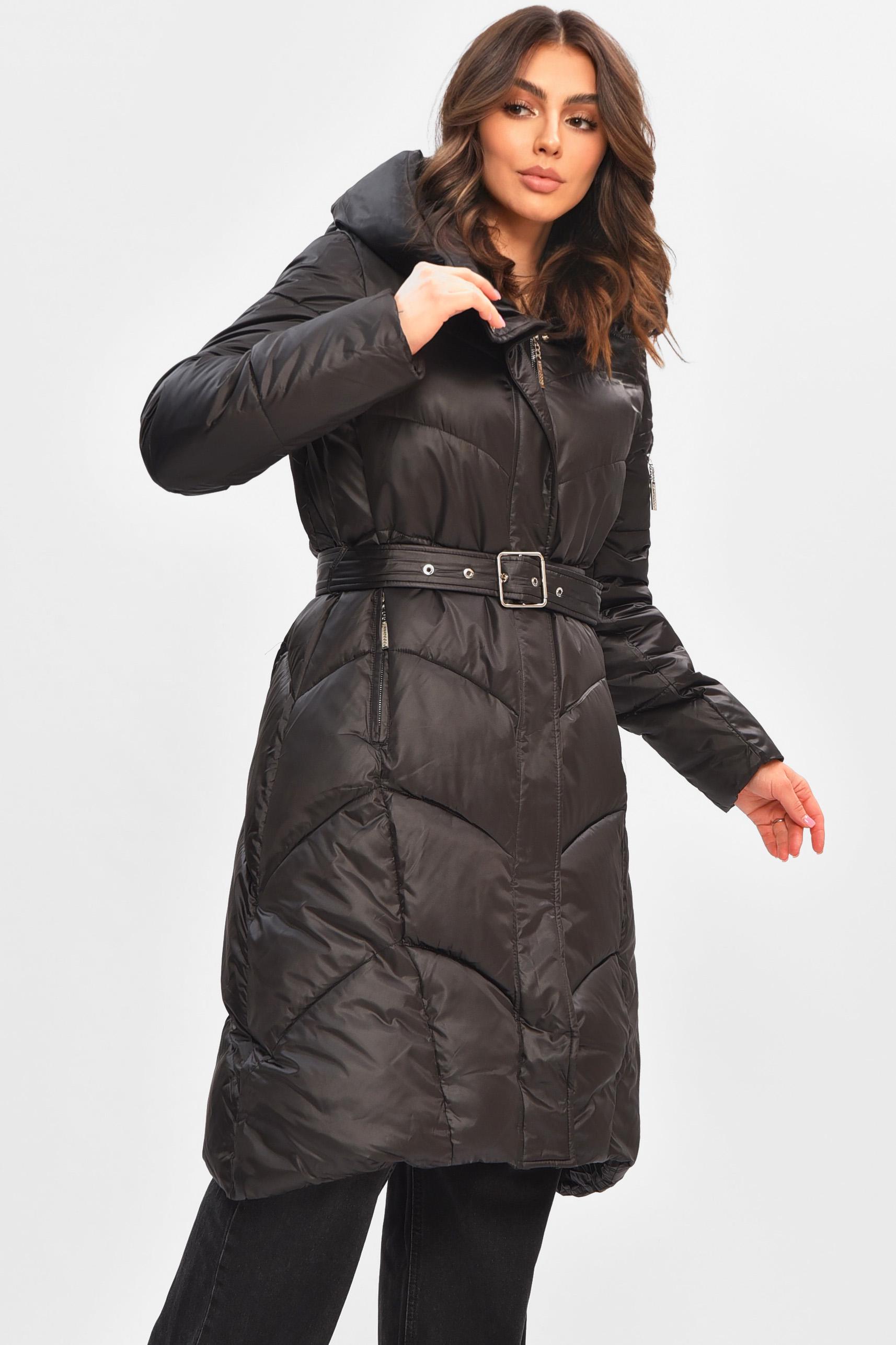 Куртка женская удлиненная зима S Черный (207012) - фото 2 Куртка женская удлиненная зима S Черный (207012) - фото 2