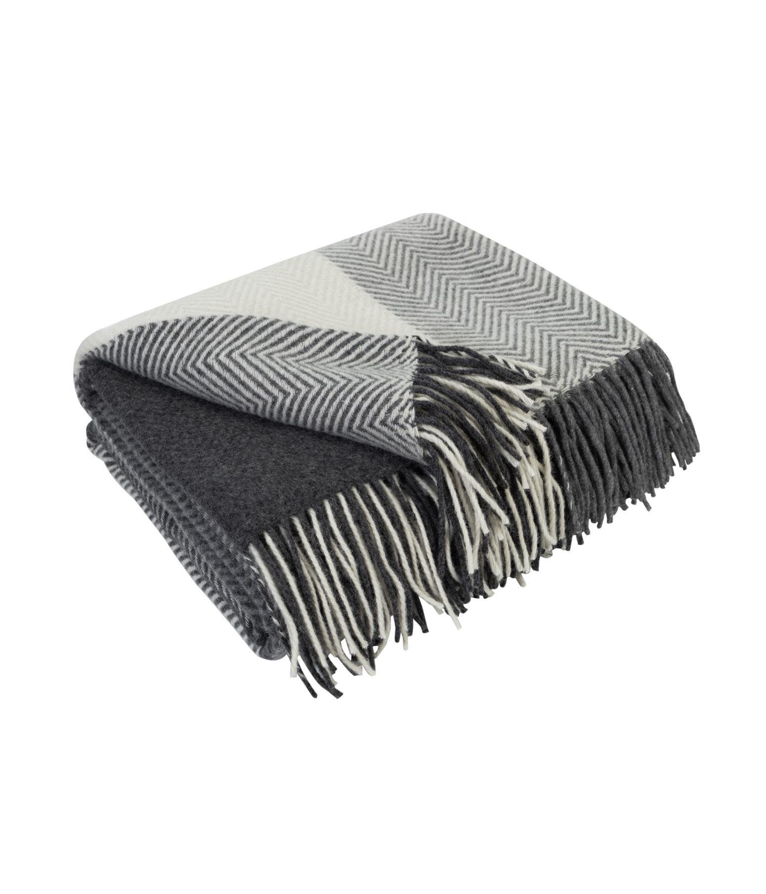 Плед вовняний Love You меринос Клітинка 140x200 см Білий/Світло-сірий/Темно-сірий