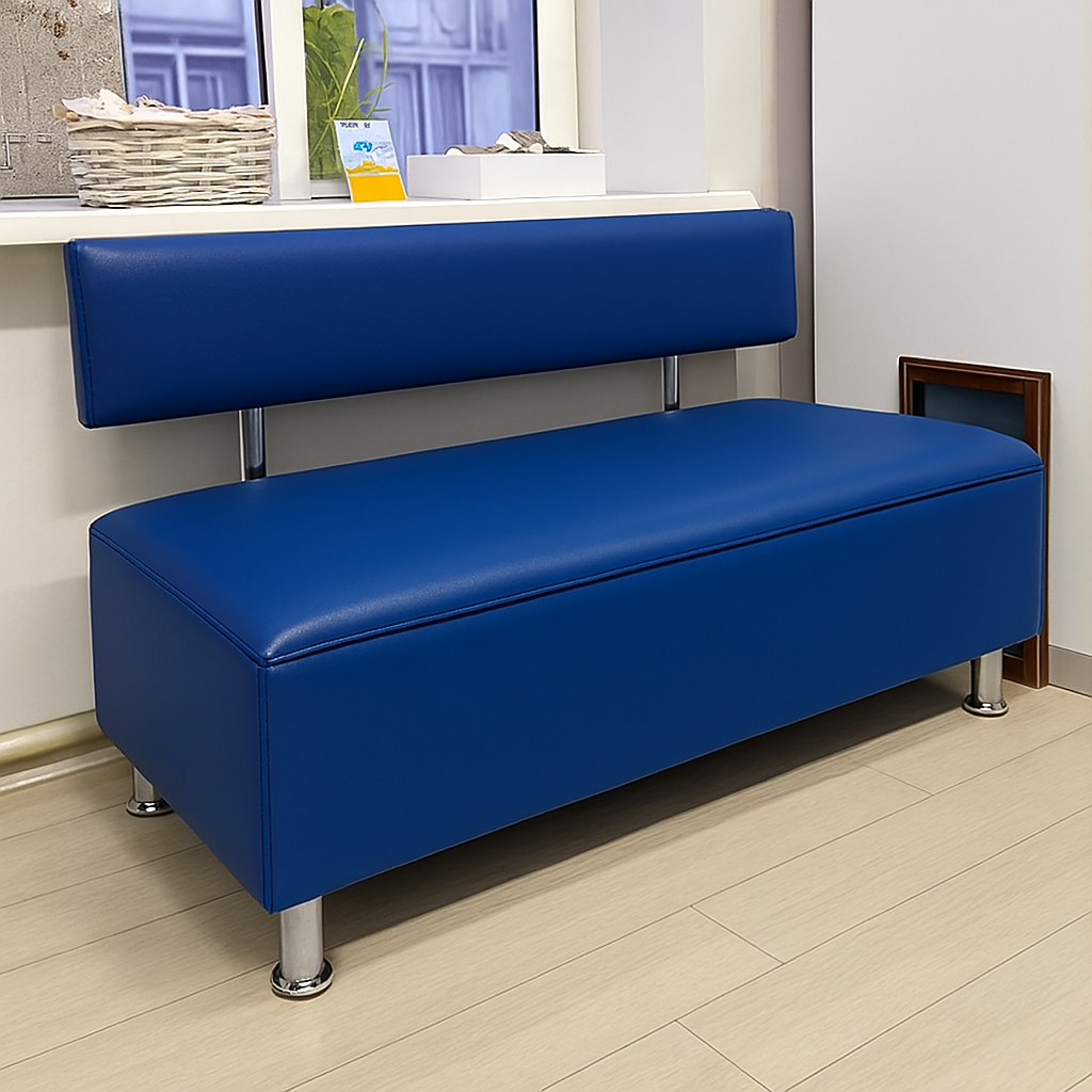 Диван в зону ожидания Сompakt искусственная кожа 120 см Синий