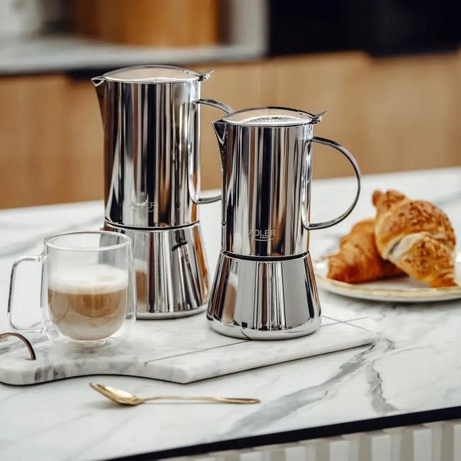 Гейзерная кофеварка 620 мл Adler AD 4417 Steel (19097234) - фото 5 Гейзерная кофеварка 620 мл Adler AD 4417 Steel (19097234) - фото 5