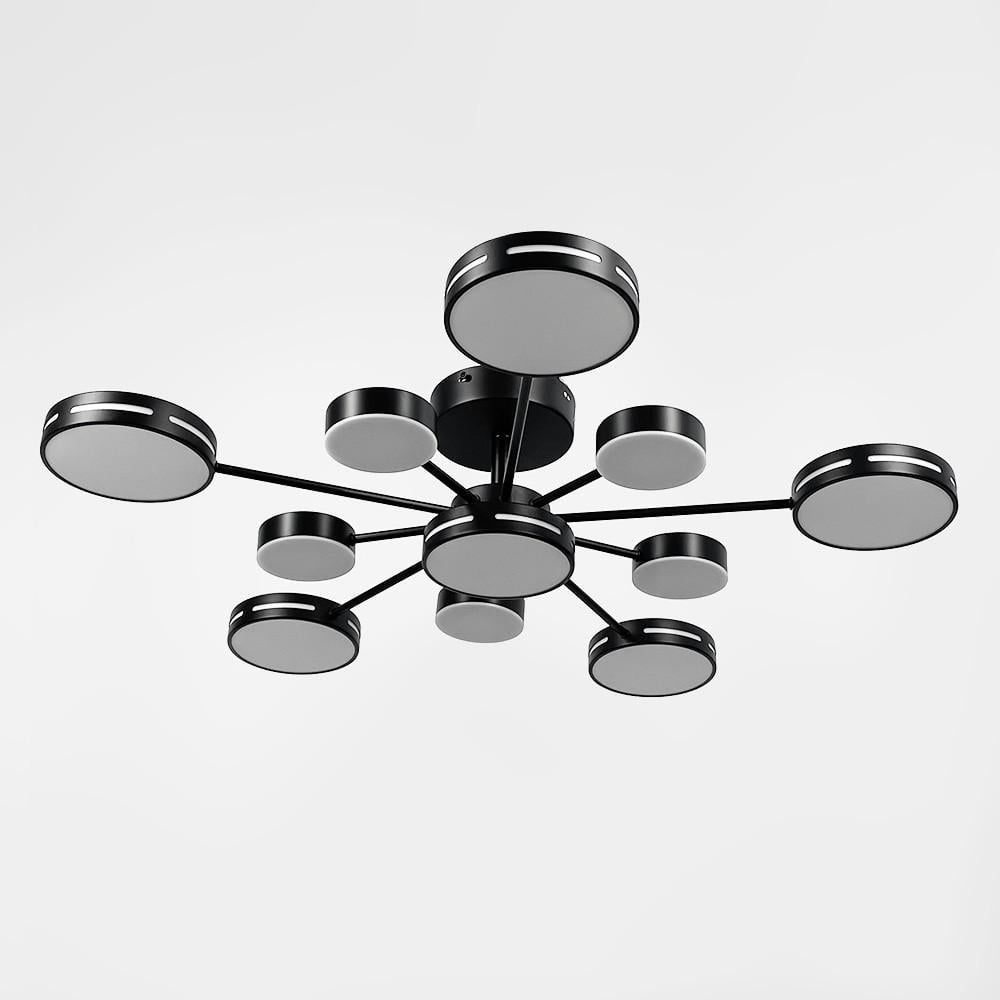 Люстра світлодіодна на 11 плафонів Ø 85 см 85 Вт Чорний (77033/6+5 BK)