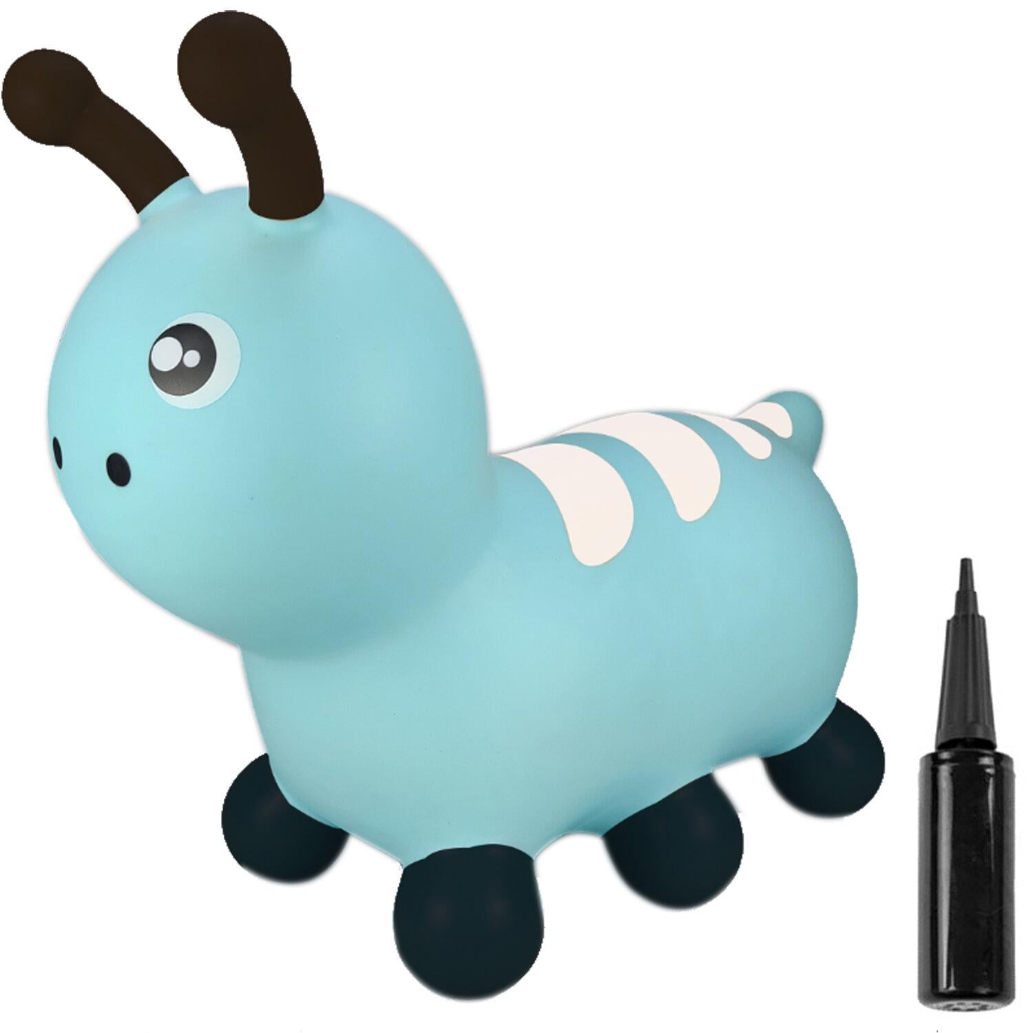 Стрибун джемпер Гусеница детский надувной резиновый с насосом Голубой