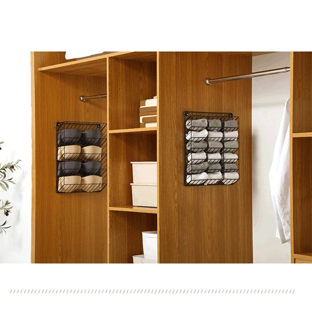 Подвесная полка органайзер для нижнего белья 30x8,5x41 см Черный - фото 4 Подвесная полка органайзер для нижнего белья 30x8,5x41 см Черный - фото 4