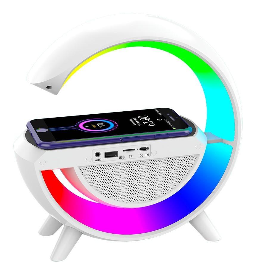 Нічник-смарт RGB BT-2301 з бездротовою зарядкою та колонкою Bluetooth Білий (ULT-0820715)