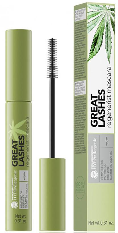 Туш для вій Bell Vegan Hyro Allergenic Great Lashes Regenerist Mascara 9 г (18605) - фото 1