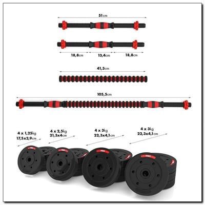 Набор штанга/гантеля HMS SGР40 40 кг Черно-красный (299737) - фото 3 Набор штанга/гантеля HMS SGР40 40 кг Черно-красный (299737) - фото 3