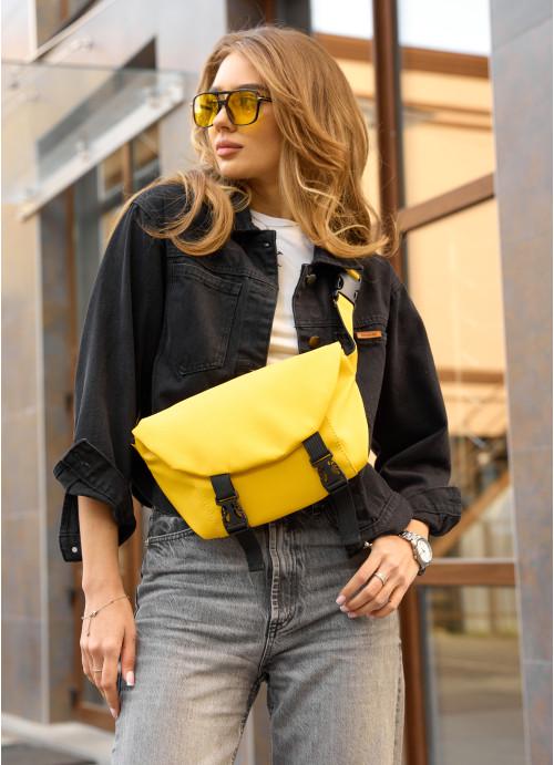 Поясна сумка жіноча Sambag з екошкіри Жовтий (798033722)