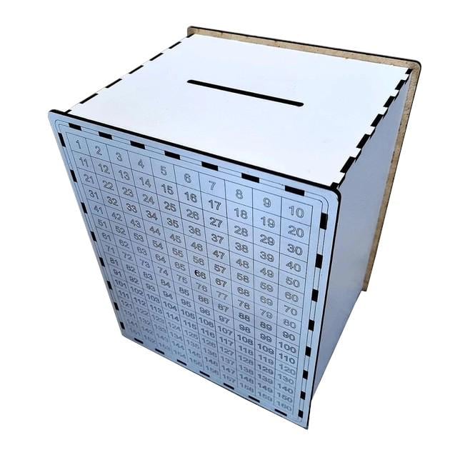 Копилка из фанеры Календарь 365 дней сборная для купюр 25х20х17 см Белый (KP-100)