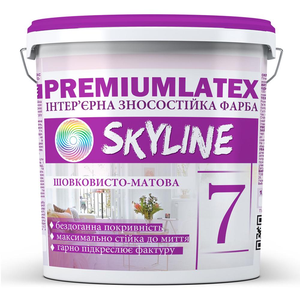 Фарба зносостійка шовковисто-матова Skyline Premiumlatex 7 12 кг (2487181418) Фарба зносостійка шовковисто-матова Skyline Premiumlatex 7 12 кг (2487181418)