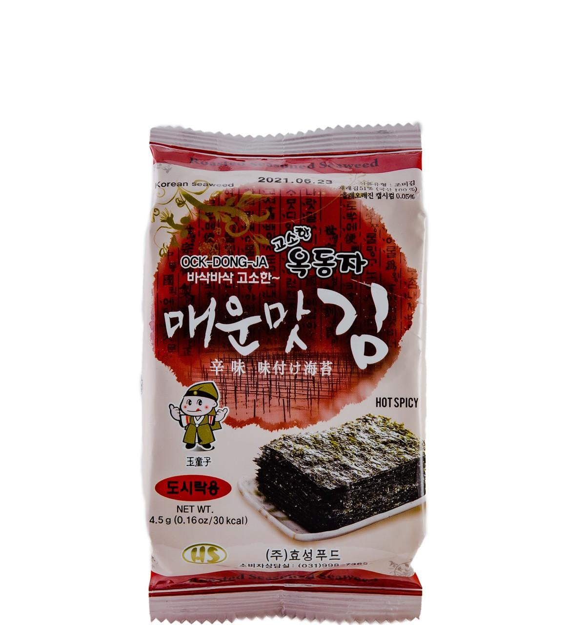 Нори-снек острый OCK-DONG-JA Seaweed Seasoned Hot Spicy 4,5 г (000009577)